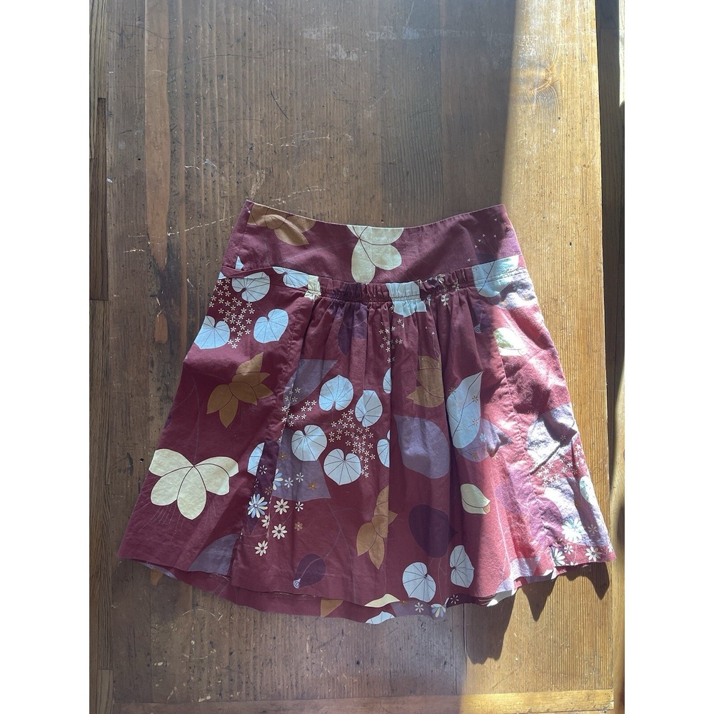 Vintage Y2K Floral‎ Mini Skirt Red Cottagecore Fairycore Spring Break Romantic